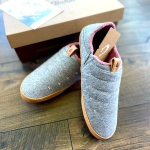 OluKai Lania Gray Slippers Sz 7 NWT